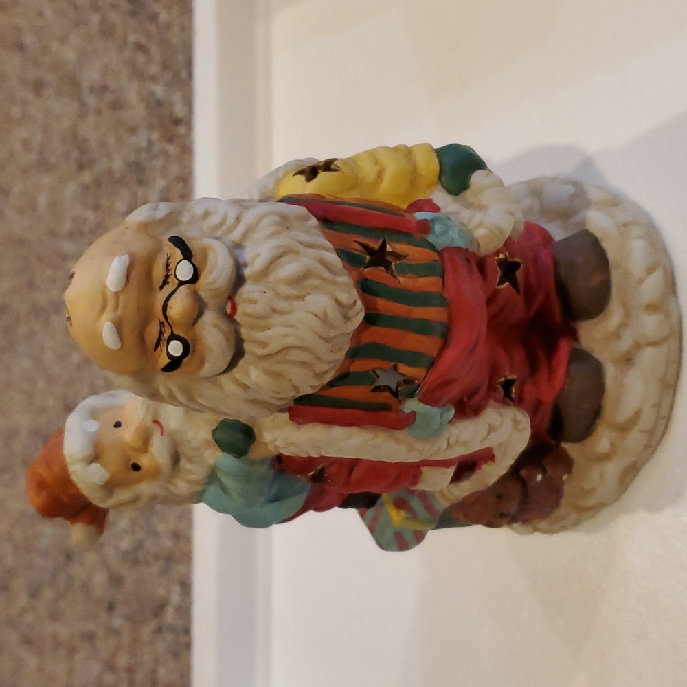 VTG Porcelain Santa Candle Holder